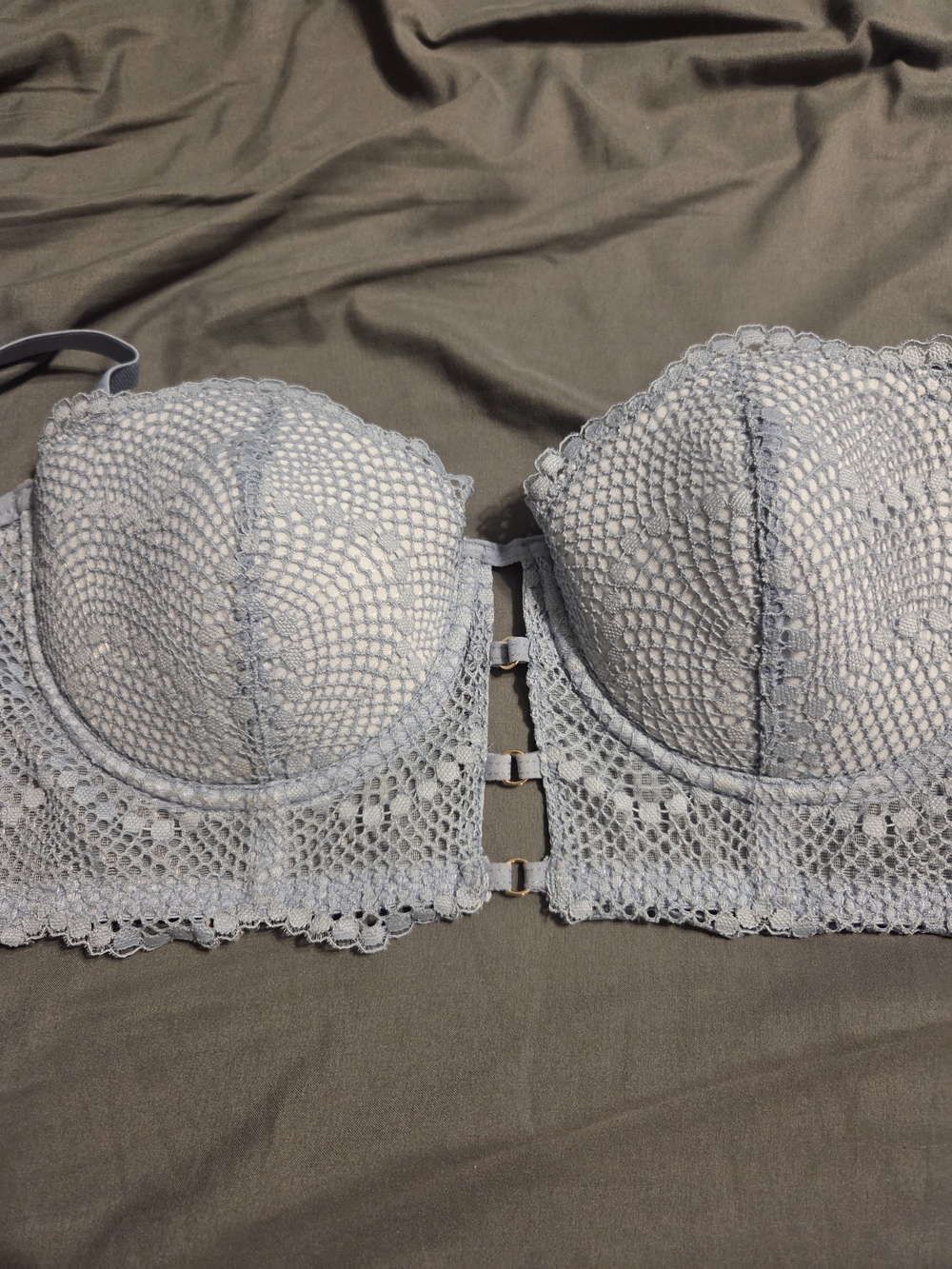 NWOT Adore Me Light Blue Lace Balconette Bra - Picture 5 of 7